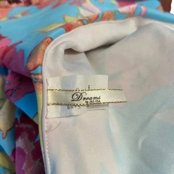 Dreams by J&S One Shoulder Ruffled Tropical Print Top Size Large - Picture 4 of 6